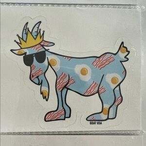 GOAT USA Sticker with Crown and Sunglasses
